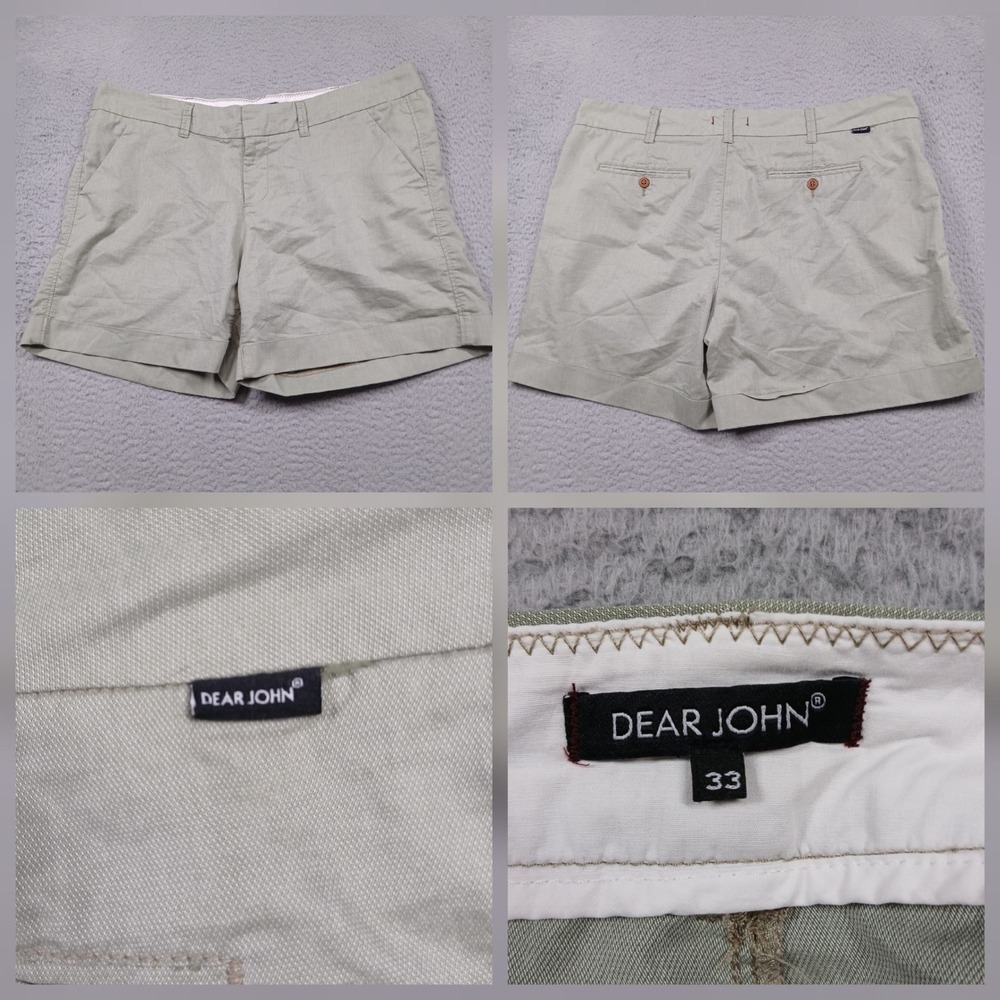 Dear John‎ Chino Shorts Women 33 Khaki Beige Cuffed Casual